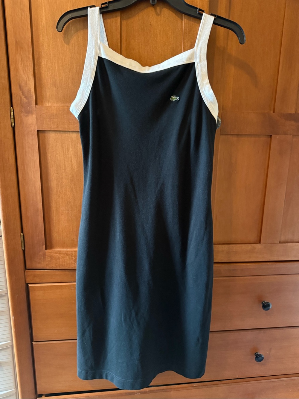 Vintage 90s Lacoste Made in France Contrast Pique Tank Dress -Tagged 6 Fits S/XS